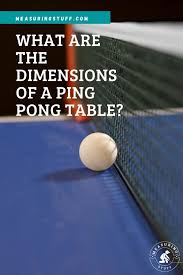 dimensions of a ping pong table