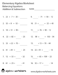 Addition Subtraction Elementary Algebra