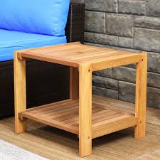 Meranti Wood Square Patio Side Table