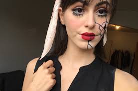 halloween makeup look 1 broken doll