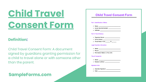 free 9 child travel consent form