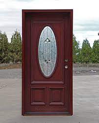 Oval Glass Entry Doors Mahogany