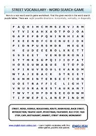 When you're teaching someone about music, using certain activities involving printable pdfs can enhance your student's understanding. Street Vocabulary Word Search Puzzle In English