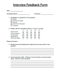 Interview Evaluation Form Template Job Candidate Employee Exit