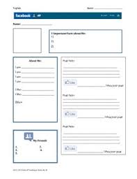 Facebook Character Profile Blank Template By Stephanie Wolters Tpt