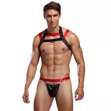 Men Sexy Red Black Leather Vest Flirting Bondage Tops Sexy Sm Game Harness  Gay Man Underwear Sex Men Costumes - Sexy Costumes - AliExpress