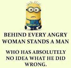 Men always worry about things women remember. Funny Minion Quote About Men Vs Angry Women Funny Minion Quotes Funny Women Jokes Jokes About Men