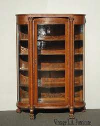 antique french country tiger oak curio