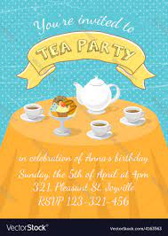 tea party invitation template royalty
