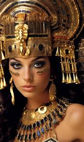 golden makeup in egyptian style