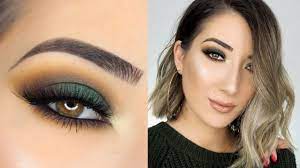 dark green smokey eye makeup tutorial