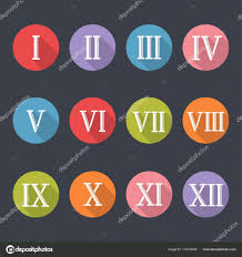Roman Numerals Icon Set Stock Vector Axsimen 175118636
