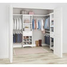 8ft White Wood Closet Kit Whalen