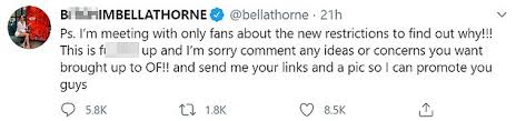 Here are some content ideas to grow your onlyfans quickly: Bella Thorne Issues Apology To Sex Workers After Onlyfans Initiated New Payment Changes Daily Mail Online
