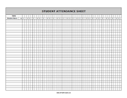 student attendance sheet free printable