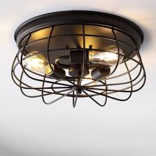 Shop Calvia 15 7 3 Light Farmhouse Metal Cage Flush Mount By Jonathan Y Overstock 28263234