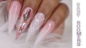 Easy Baby Boomer Nails Pink And White French Ombre Acrylic Nail Design