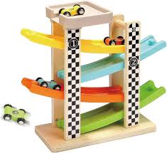 marble track racing track wood with 4