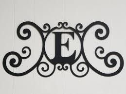 Iron Letter E Monogram Door Wall