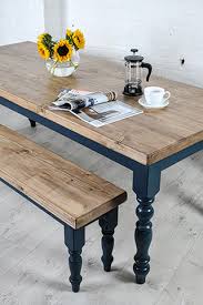 Farmhouse Dining Table With Rustic Wood Top