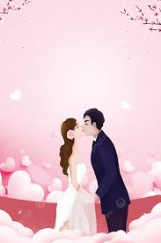 simple kissing love theme background