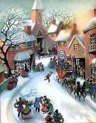Victorian Village In Winter Counted Cross Stitch Pattern