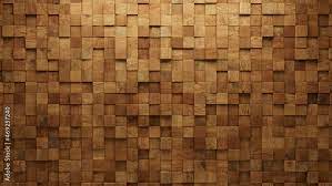 Timber Wood Wall Background With Tiles