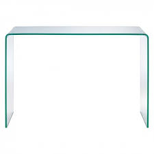 Glass Console Table Compact Modern