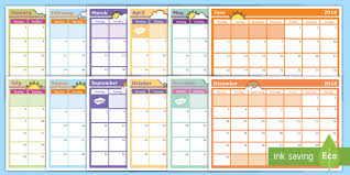2018 Monthly Calendar Planning Template Monthly Calendar