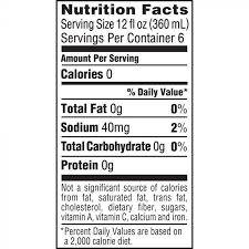 2 liter pepsi nutrition label