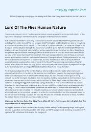 Passage Analysis Essay - The Lord Of The Flies by William Golding