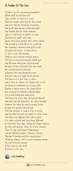 a father to his son poem by carl sandburg