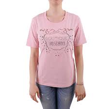 Boutique Moschino Womens A12011140224 Pink Cotton T Shirt