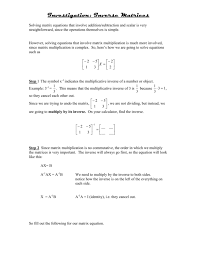 Solving Equations Using Inverse Matrices