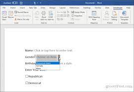 create fillable forms in microsoft word