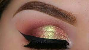 red golden eye makeup tutorial with