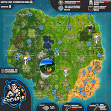 Fortnite season 3 week 8 adds a number of new challenges to the game, and players are now busy completing a boat time trial at at motorboat mayhem there are also a brand new batch of xp coins for fans to collect this week, and players can find full details on the locations of all of the fortnite. Cheat Sheet Map For Fortnite Challenges Season 5 Week 8 Fortnite Insider