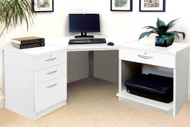 Corner oak gary computer desk with open storage with 56 reviews. Small Office Corner Desk Set With 3 1 Drawers Printer Shelf White Furniture At Work