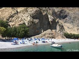 Glyka nera (meaning sweet water) is one of the most beautiful beaches in crete, with deep blue generally, the only way to access glyka nera is by boat. Glika Nera Bay Loutro Destimap Destinations On Map