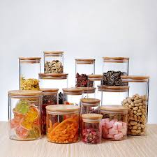 Clear Glass Jar Sealed Canister Food