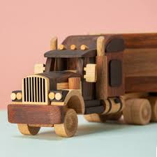 Handmade Toy Trailer Truck Personalized