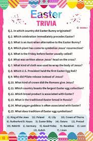 Learn more facts about what we eat with these food trivia questions and answers, including certain brands, ingredients, name meanings, and more. 60 Easter Trivia Questions Answers For Kids Adults Meebily