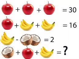 Maths Question With Apples Bananas And