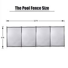 12 Ft X 4 Ft Outdoor Pool Fence With