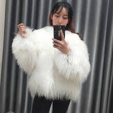 Women Real Mongolian Sheep Fur Coat