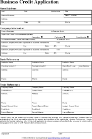 Credit Application Template Free Template Download