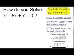 Solve X 2 8x 7 0 You