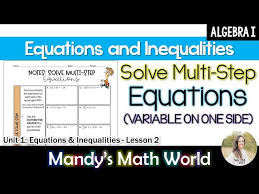 Solve Multistep Equations With The