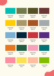 standard pantone color chart in