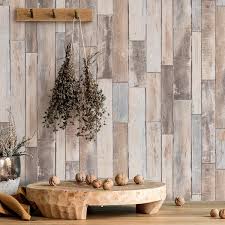 Wood Effect Wallpaper Beige Cream